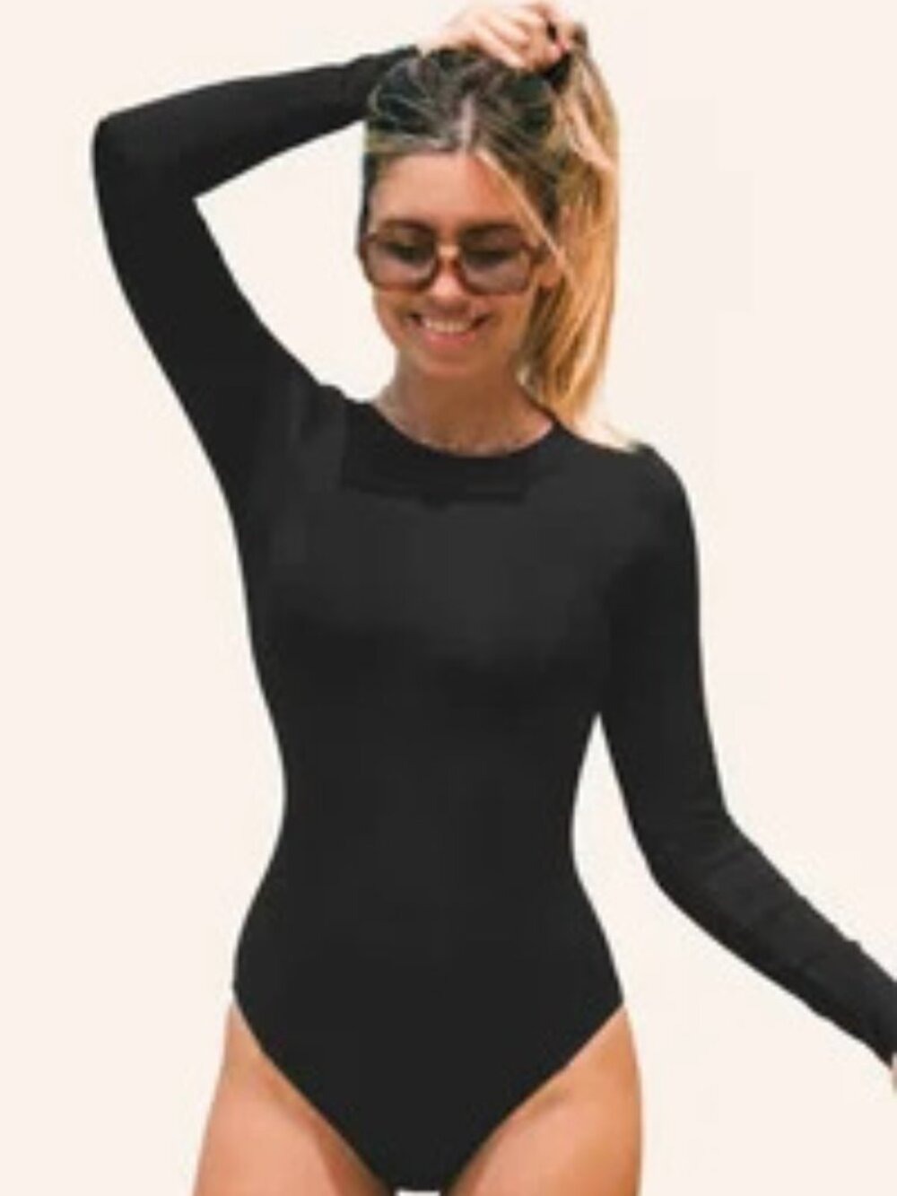 ✨ Cupshe Rashguard Swimsuit Black Medium NWT